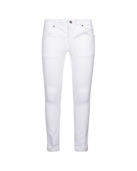 Dondup White Low-Rise Slim-Fit Jeans for men
