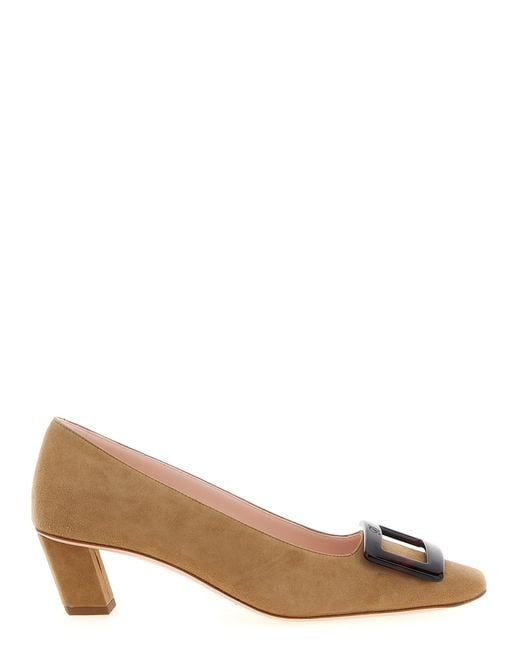 Roger Vivier Brown Belle Vivier Turtle Leather Pumps