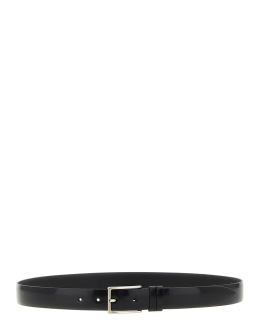 ZERBINI CLAUDIO Black Leather Belt for men