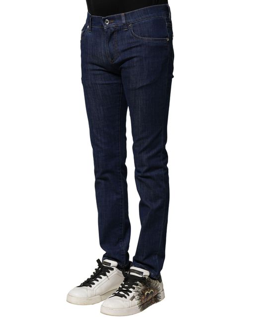 Dolce & Gabbana Blue Cotton Stretch Skinny Men Denim Jeans for men