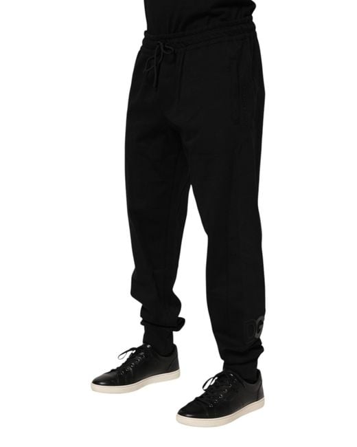 Dolce & Gabbana Black Jogger Pants Drawstring for men