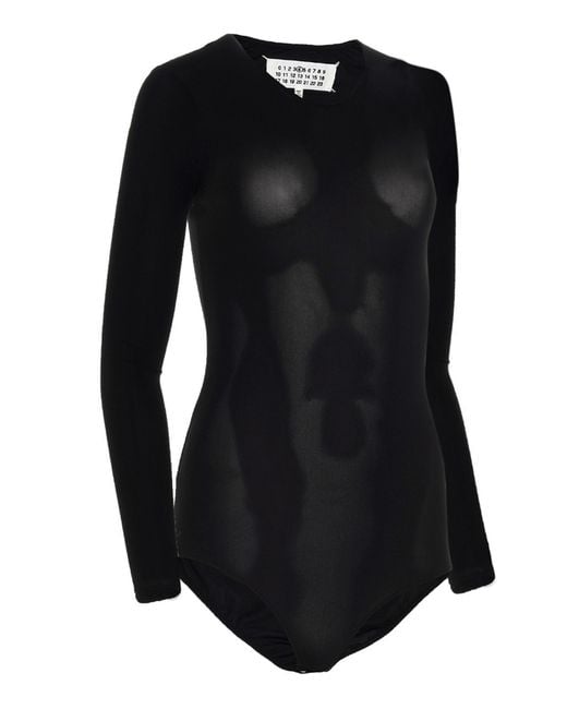 Maison Margiela Black Polyamide Bodysuit Clothing
