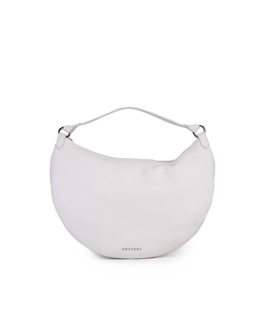 Orciani White Dumpling Soft Large Leather Bag