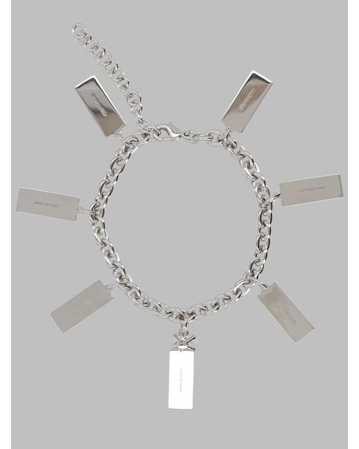 MM6 by Maison Margiela Gray Bracelet With Numeric Charms Brass Bracelets for men