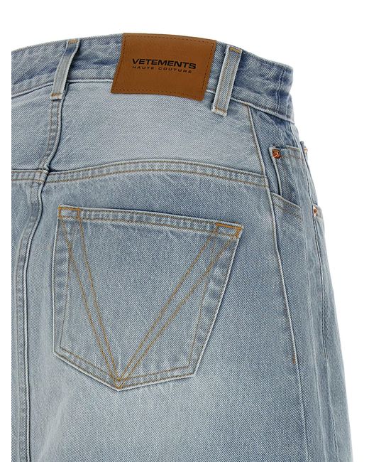 Vetements Blue Denim Skirt