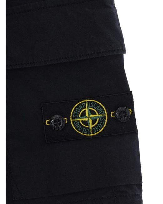 Stone Island Blue Shorts Cotton For for men