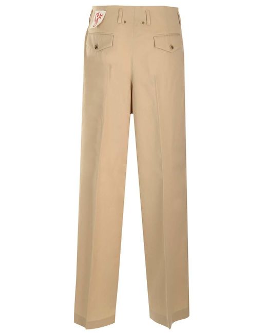Golden Goose Deluxe Brand Natural Wide Trousers With Pleats