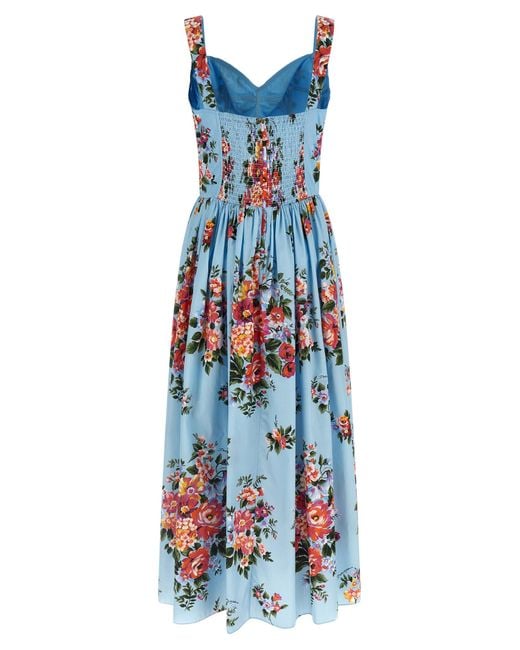 Dolce & Gabbana Blue 'Mazzo Di Fiori' Dress