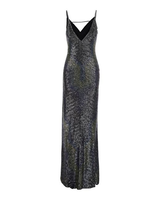 Missoni White Long Sleeveless Sequin Dress Polyamide