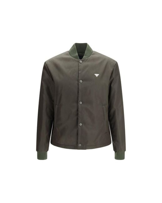 Prada Green Nylon Bomber Clothing for men