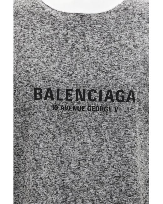 Balenciaga Gray Oversized Mélange T-Shirt for men