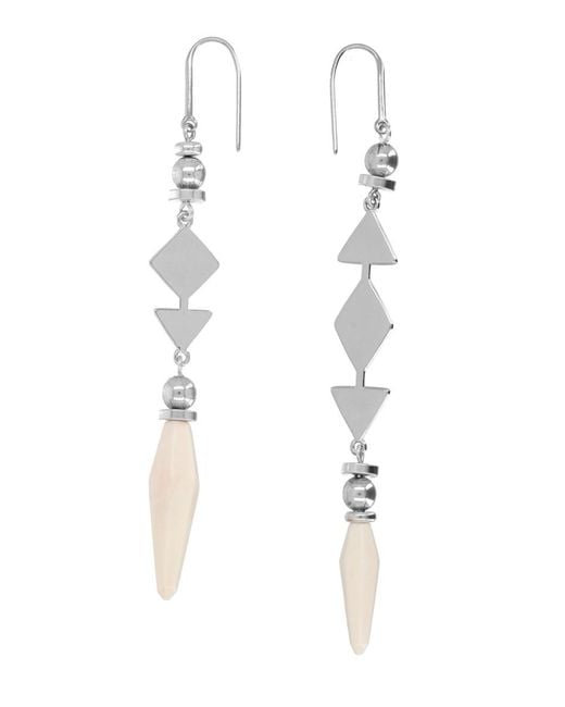 Isabel Marant White Ida Earrings Brass