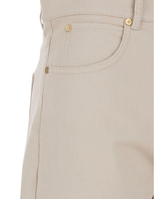 Max Mara Natural Bull Stretch Trousers Jeans Beige