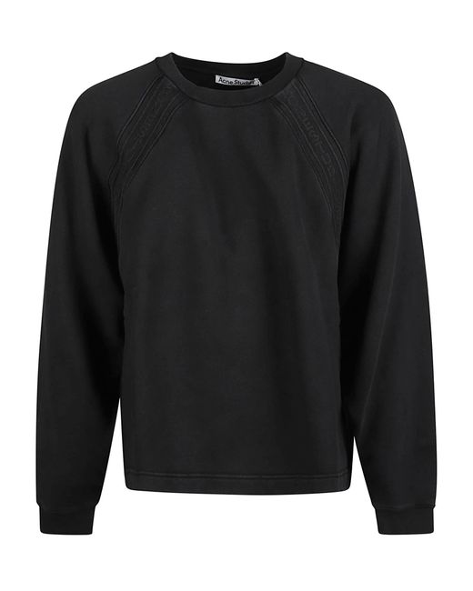 Acne Black Round Neck Sweatshirt for men