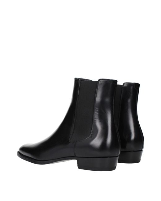 Céline Black Leather Ankle Boots for men