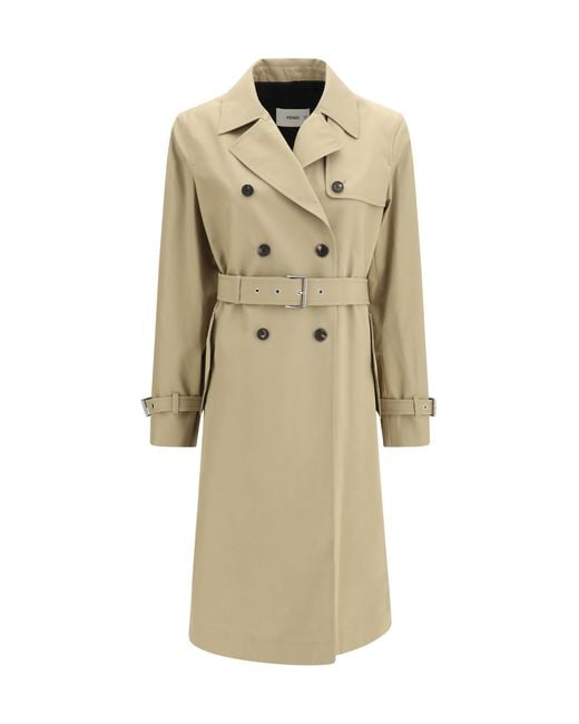 Fendi Natural Trench Coat Cotton