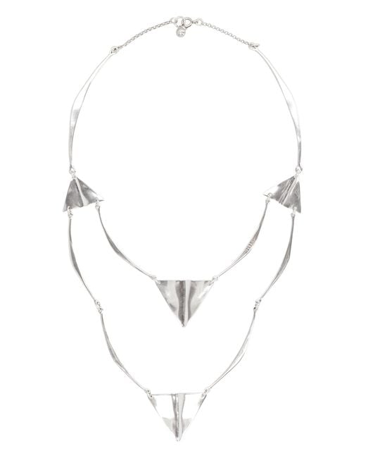 Isabel Marant White Blair Necklace With Triangular Pendants Brass Necklaces