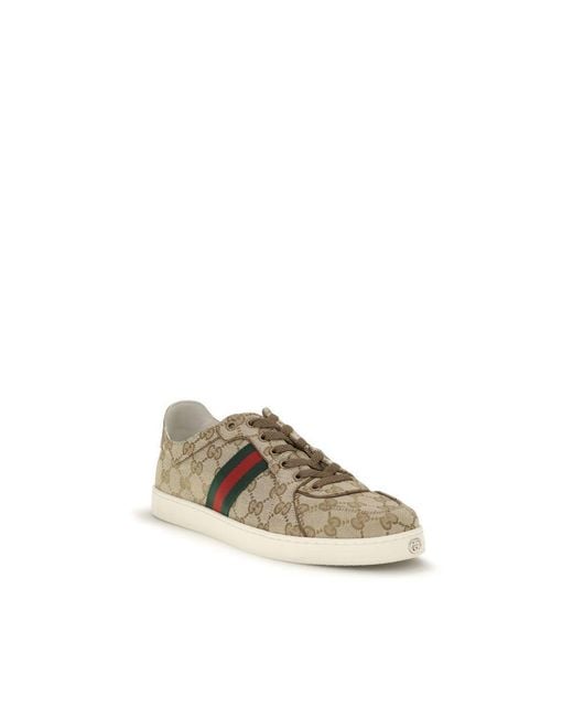 Gucci Natural Beige Fabric Athletic Sneakers for men