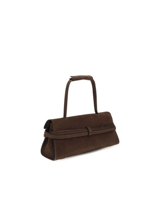 Moschino Brown Tie Me Medium Shoulder Bag