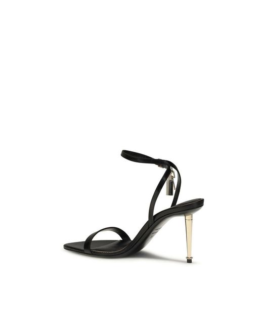 Tom Ford Black Goatskin Stiletto Heel Sandals