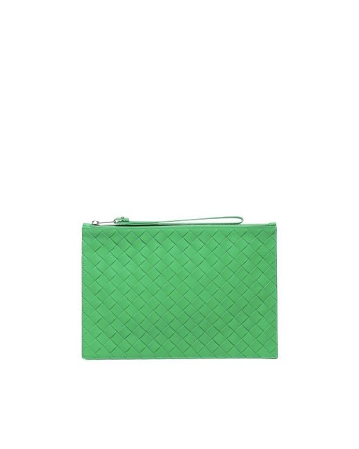 Bottega Veneta Green Pouch Intrecciato for men