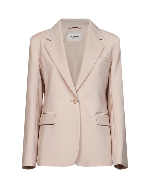 Weekend by Maxmara Natural Blazer Wkdlamine Blush Wool Virgin Jacket