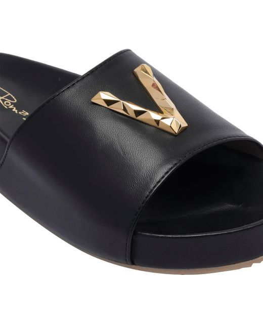 Via Roma 15 Black Sandals