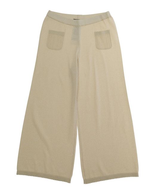 Emporio Armani Natural Trousers Girls Elastic Waist Viscose