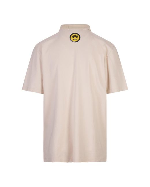 Barrow Natural Dove Polo Shirt With Logo And Smile