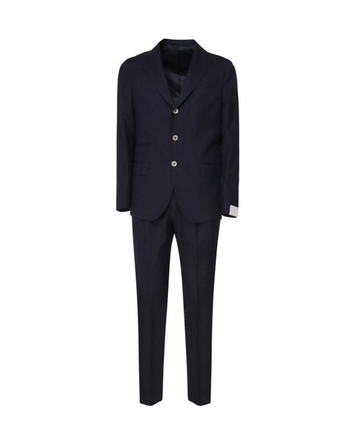 Eleventy Blue Single-Breasted Suit for men