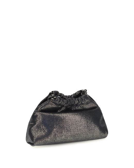 Stella McCartney Black Falabella Mini Drawstring Shoulder Bag Polyester