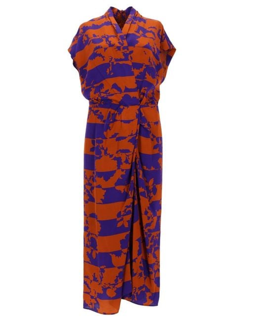 Dries Van Noten Red Dress Dilian Viscose