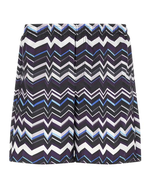 Missoni Blue Irregular Zig Zag Swimsuit for men