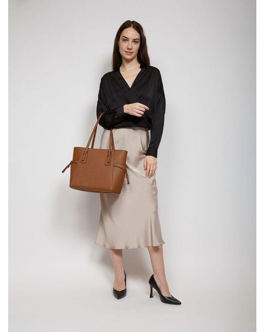 Michael Kors Brown Tote Bag Leather Tote-Bags