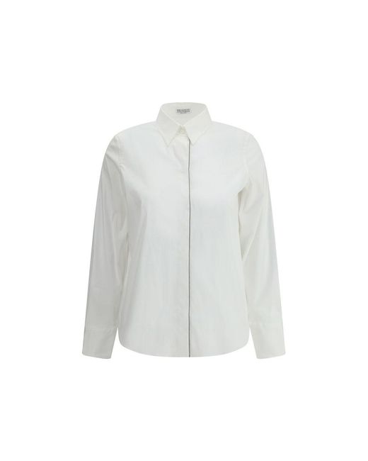 Brunello Cucinelli White Cotton Dress Shirt