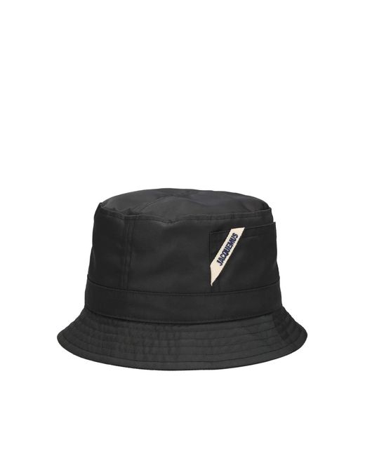 Jacquemus Black Le Bob Ovalie Logo Bucket Hat