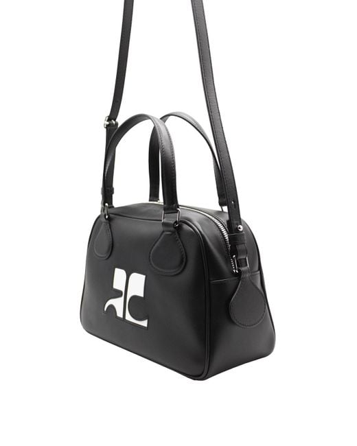 Courreges Black Lacleather Bowling Bag