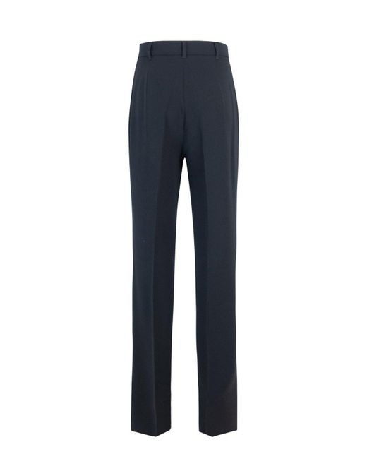 Sportmax Blue Long Technical Cady Trousers