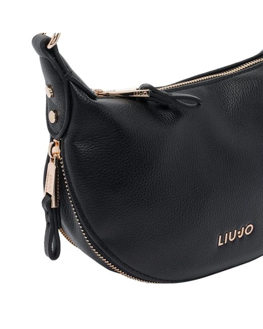Liu Jo Black Logo Small Hobo Bag