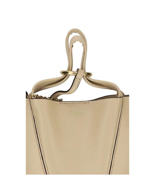 Chloé Metallic Beige Calf Leather Bos Taurus Shoulder Bag