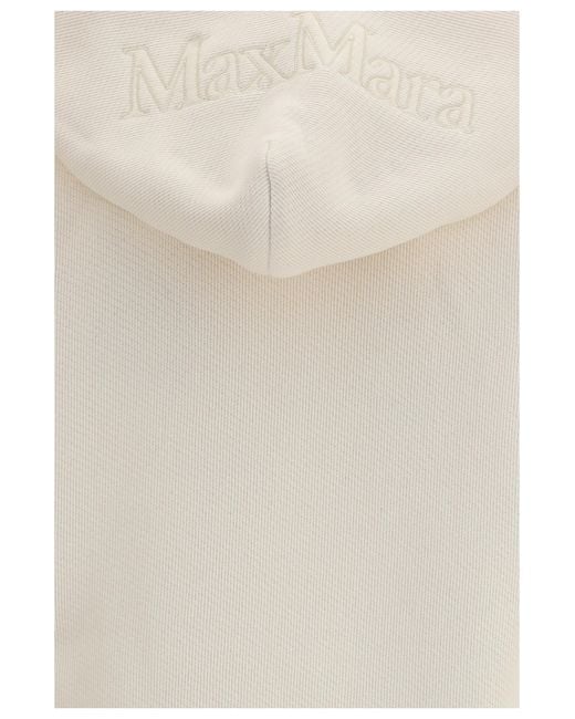 Max Mara Pure White Hooded Sweatshirt Cotton; Polyester Sweatshirts