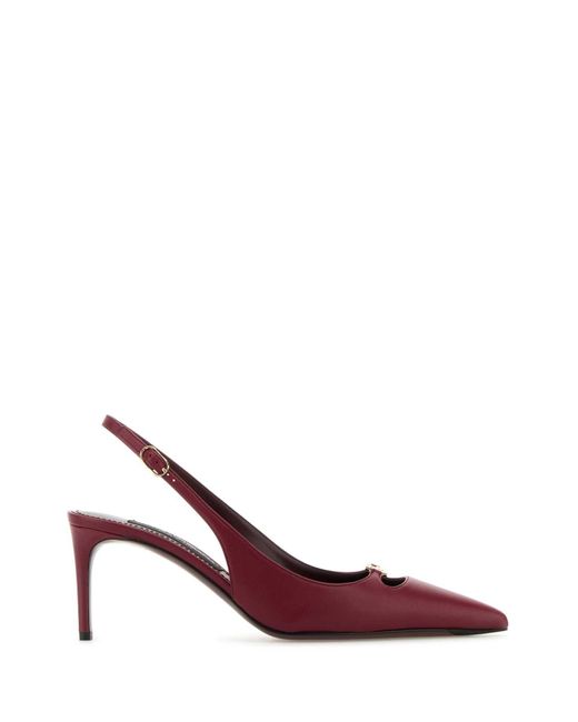 Dolce & Gabbana Red Tyrian Leather Lollo Pumps
