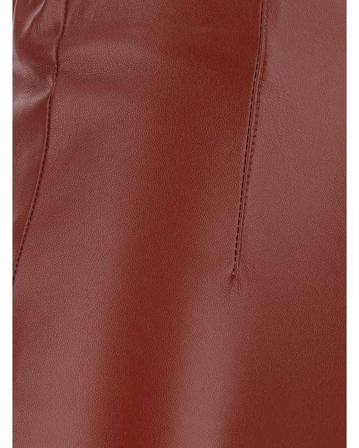 Jucca Red Midi Skirt Eco Leather