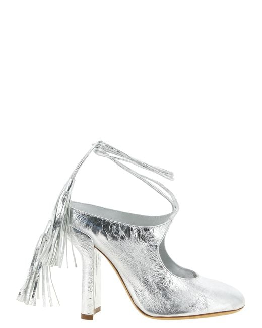 Dries Van Noten White Leather Pumps