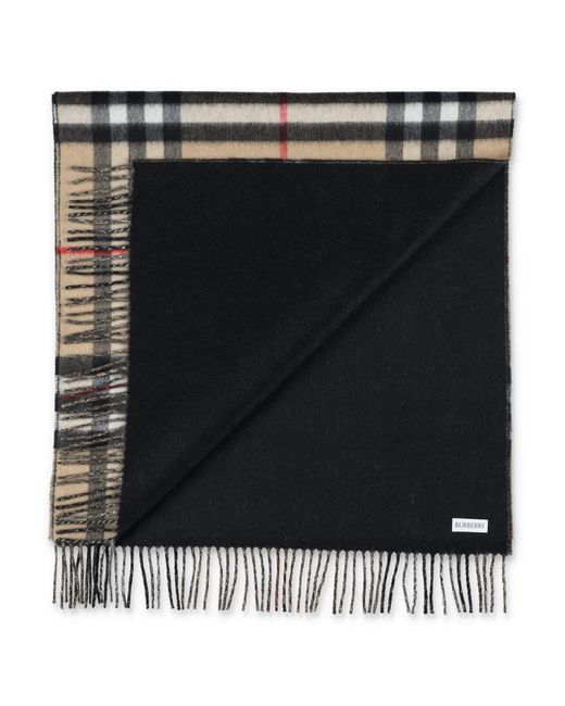 Burberry Gray Reversible Check Scarf