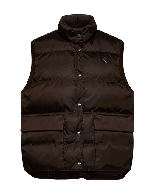 Prada Black Padded Vest Re-Nylon Recycled Polyamide Puffer Jackets