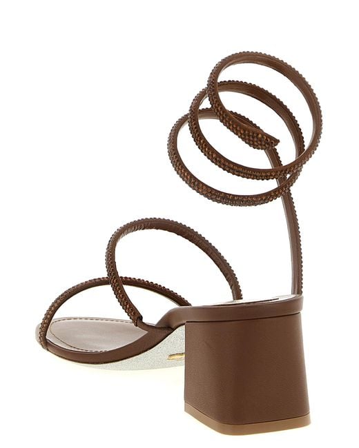 Rene Caovilla Brown Open Toe Heels