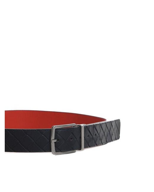 Bottega Veneta Black Reversible Intrecciato Leather Belt for men