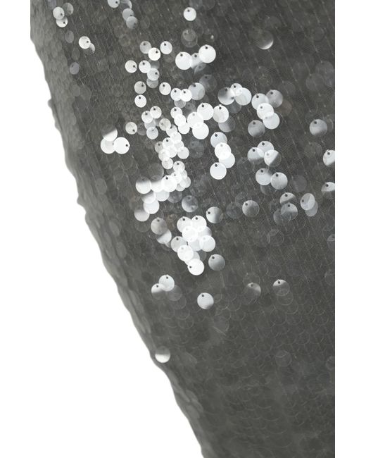 Patrizia Pepe Gray Sequin Midi Skirt