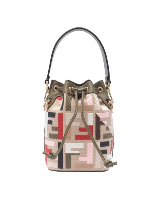 Fendi Pink Mon Tresor Ff Logo Bucket Bag